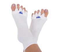 My Happy Feet Calzini per allineamento dei piedi con separatori per dita dei piedi, per uomo o donna, bianco, Large
