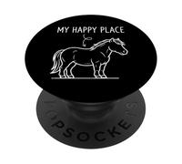 My Happy Place - Cavallo in miniatura per amanti dei cavalli PopSockets PopGrip Adesivo