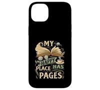 My Happy Place Has Pages Book Lover Reading Bibliophile Custodia per iPhone 14 Plus