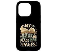 My Happy Place Has Pages Book Lover Reading Bibliophile Custodia per iPhone 15 Pro