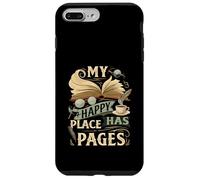 My Happy Place Has Pages Book Lover Reading Bibliophile Custodia per iPhone 7 Plus/8 Plus