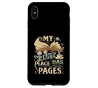 My Happy Place Has Pages Book Lover Reading Bibliophile Custodia per iPhone XS Max