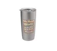 My Head Hurts But I'm Being Really Brave About It |- Bicchiere termico in acciaio inox doppia parete
