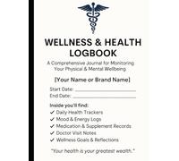My Health & Wellness Logbook-8.5" x 11" , Pages:100: A Personal Companion for Tracking Appointments, Medications, Vital Signs, and More