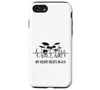 My Heart Beats In 4/4 Drummer Drum Kit Ritmo Custodia per iPhone SE (2020) / 7/8