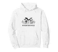 My Heart Beats in 4/4 Drummer Drum Kit Ritmo Felpa con Cappuccio