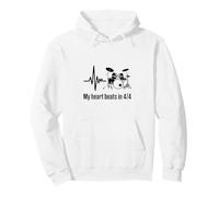 My Heart Beats in 4/4 Drummer Drum Kit Ritmo Felpa con Cappuccio