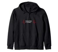 My Heart Beats In Code Programmer Developer EKG Felpa con Cappuccio