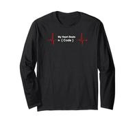 My Heart Beats In Code Programmer Developer EKG Maglia a Manica