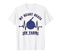 My Heart Beats in Yarn Funny Crochet Amante Maglietta