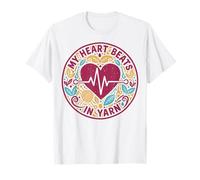 My Heart Beats in Yarn Funny Crochet Amante Maglietta