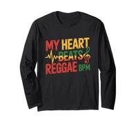 My Heart Beats Reggae BPM Vibrazioni Musicali Maglia a Manica