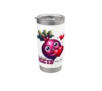 My Heart Beets Only For You Cute Beet Pun Bicchiere termico in acciaio inox doppia parete