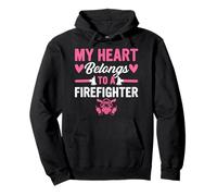 My Heart Belongs To A Firefighter Marito Moglie Fuoco Sposo Felpa con Cappuccio
