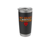 My Heart Belongs To A Firefighter Proud Firefighters For Dad Bicchiere termico in acciaio inox doppia parete