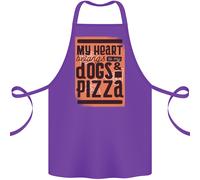 My Heart Belongs To Cani & Pizza Divertente Cotone Grembiule 100% Biologico