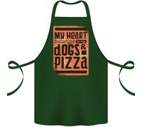 My Heart Belongs To Cani & Pizza Divertente Cotone Grembiule 100% Biologico
