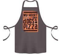 My Heart Belongs To Cani & Pizza Divertente Cotone Grembiule 100% Biologico