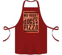 My Heart Belongs To Cani & Pizza Divertente Cotone Grembiule 100% Biologico