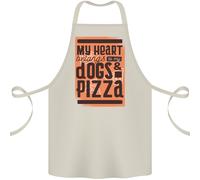 My Heart Belongs To Cani & Pizza Divertente Cotone Grembiule 100% Biologico
