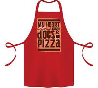 My Heart Belongs To Cani & Pizza Divertente Cotone Grembiule 100% Biologico