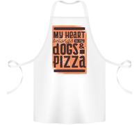 My Heart Belongs To Cani & Pizza Divertente Cotone Grembiule 100% Biologico