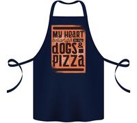 My Heart Belongs To Cani & Pizza Divertente Cotone Grembiule 100% Biologico