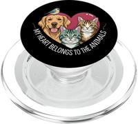 My Heart Belongs To The Animals Dog Cat Bird Pet Lover PopSockets PopGrip per MagSafe