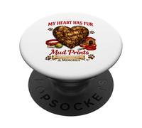 My Heart Has Fur Mud Prints & Memories, idea divertente per cani PopSockets PopGrip Adesivo