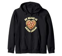 My Heart Is Extra Cheesy - Divertente Cuore a Forma di Pizza Felpa con Cappuccio