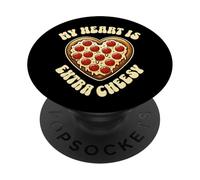 My Heart Is Extra Cheesy - Divertente cuore a forma di pizza PopSockets PopGrip Adesivo