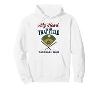 My Heart Is On That Field Baseball Mom Proud Game Felpa con Cappuccio