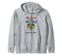 My Heart Is On That Field Baseball Mom Proud Game Felpa con Cappuccio