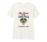My Heart Is On That Field Baseball Mom Proud Game Maglietta Premium