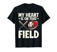 My Heart Is On That Field Festa della mamma Baseball Mama Game Maglietta