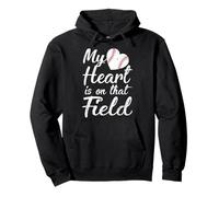 My Heart is on That Field Tee Baseball Softball Mama Regali Felpa con Cappuccio