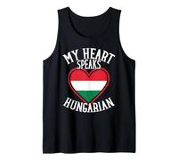My Heart Speaks Ungherese Flag Heart Magyar Ungheria Canotta