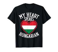 My Heart Speaks Ungherese Flag Heart Magyar Ungheria Maglietta