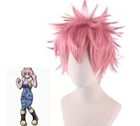 My Hero Academia 3 Mina Ashido Cosplay Parrucca Uomo Corto Rosa Capelli Sintetici Boku No Hero Academia Mina Ashido Parrucche Cosplay + Berretto My Hero Academia Ashido Parrucca 774
