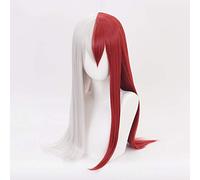 My Hero Academia Boku no Hiro Akademia Shoto Todoroki Shouto Parrucca cosplay bianca e rossa + berretto parrucca come il pciture