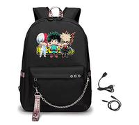My Hero Academia Daypacks Ragazze Ragazzi Zaino con Caricatore USB Presa per Le Cuffie Zaini per PC Portatili,Grande capacità Backpack per Adolescente