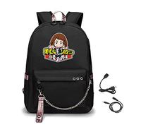 My Hero Academia Daypacks Ragazze Ragazzi Zaino con Caricatore USB Presa per Le Cuffie Zaini per PC Portatili,Grande capacità Backpack per Adolescente