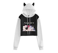My Hero Academia Friends Felpa con cappuccio a maniche lunghe con orecchie di gatto, felpa con cappuccio Anime per donne e ragazze, Tipo 4, S