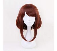 My Hero Academia OCHACO URARAKA Ochako Brown Short Wig Cosplay Costume Boku no Hero Academia Heat Resistant Hair Wigs + Wig Cap
