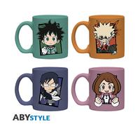 My Hero Academia Set 4 Espresso Mugs Chibi Tazzine Caffe' ABYSTYLE
