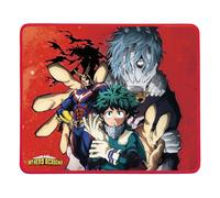 Konix My Hero Academia Tappetino per mouse gaming 32 x 27 cm - Base antiscivolo - Superficie in silicone 3D - Rosso