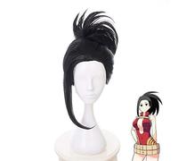 My Hero Academia YAOYOROZU MOMO Parrucca nera da donna con chignon Costume Cosplay Boku no Hero Academia Parrucche resistenti al calore