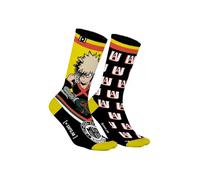 My Hero - Calzino da uomo Academia in cotone, 1 paio di calzini fantasia da uomo Bakugu, Nero , 39-42