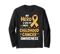 My Hero Is Now My Angel Childhood Cancer Awareness Apparel Maglia a Manica