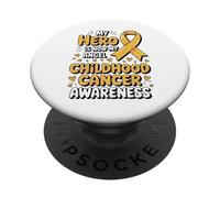 My Hero Is Now My Angel Childhood Cancer Awareness Apparel PopSockets PopGrip Adesivo